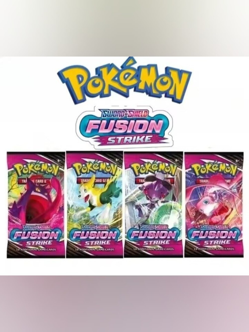 Pokémon TCG Fusion Strike Booster Pack Factory Sealed Complete Art Set (4 Packs)